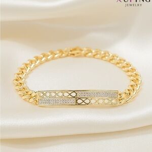 Ping Gold Bracelet with Silver Detailing
